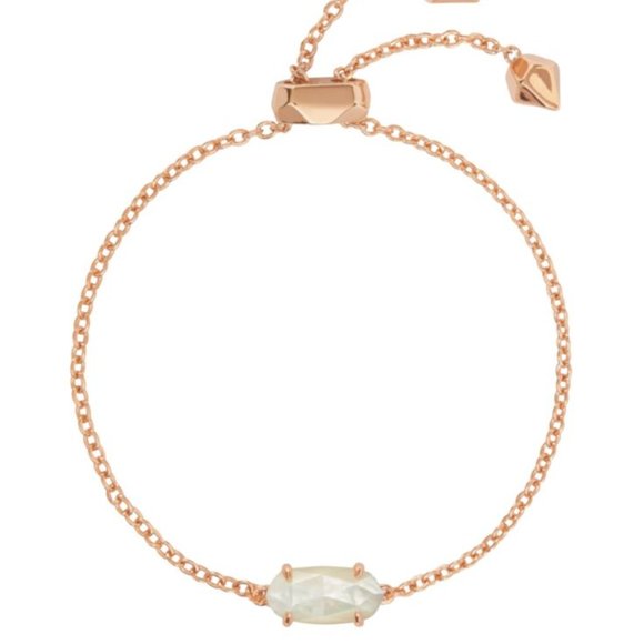 Kendra Scott Everlyne 14K Rose Gold Plated Chain Bracelet in Ivory Pearl - Picture 1 of 1